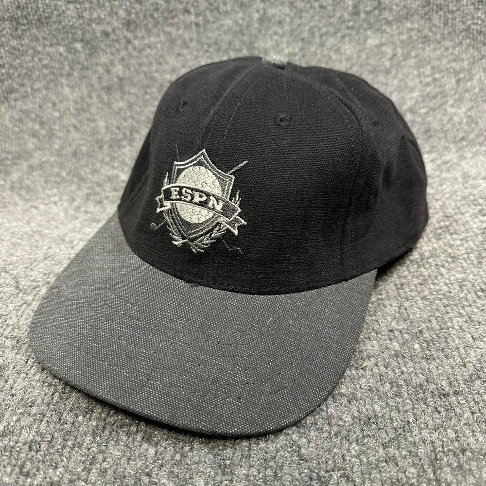 RARE Vtg 90’s Men’s ESPN Golf Hat Leather Strap Y2K Prep Logo Dad Cap OSFM